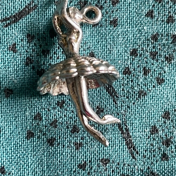 Charm, sterling silver ballerina - Picture 1 of 2